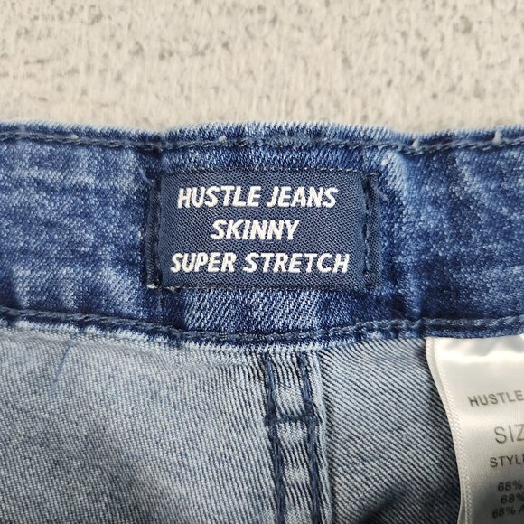 Mens Hustle Skinny Jeans Size 36x30 Blue Faded Distressed Modern Streetwear Pant - Picture 7 of 10